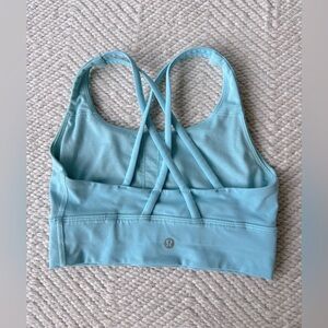 lululemon athletica light teal blue long line sports bra sz 4